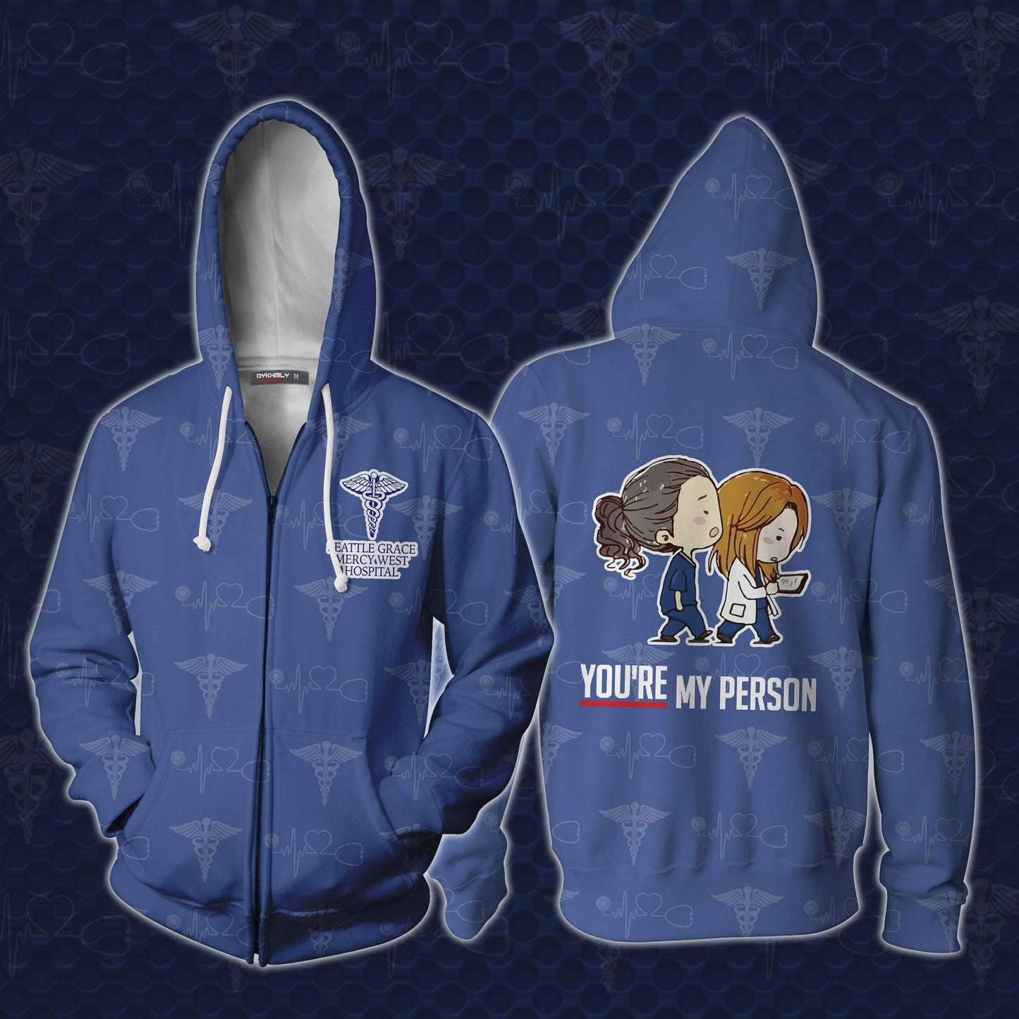 You're My Person Grey's Anatomy Zip Up Hoodie 5XL