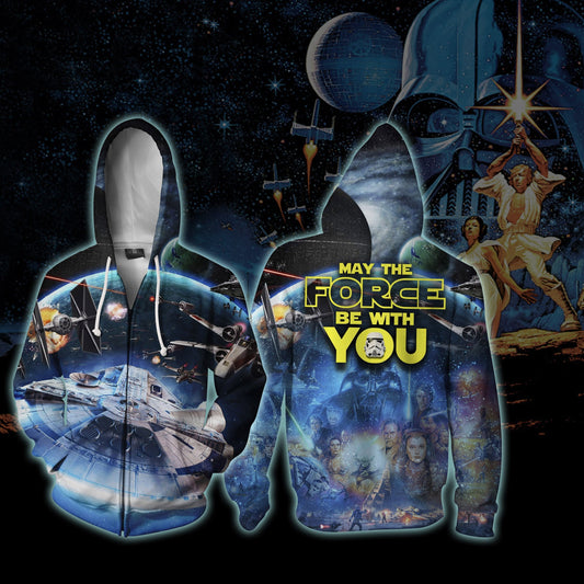 Star Wars May The Force Be With You Zip Up Hoodie 5XL