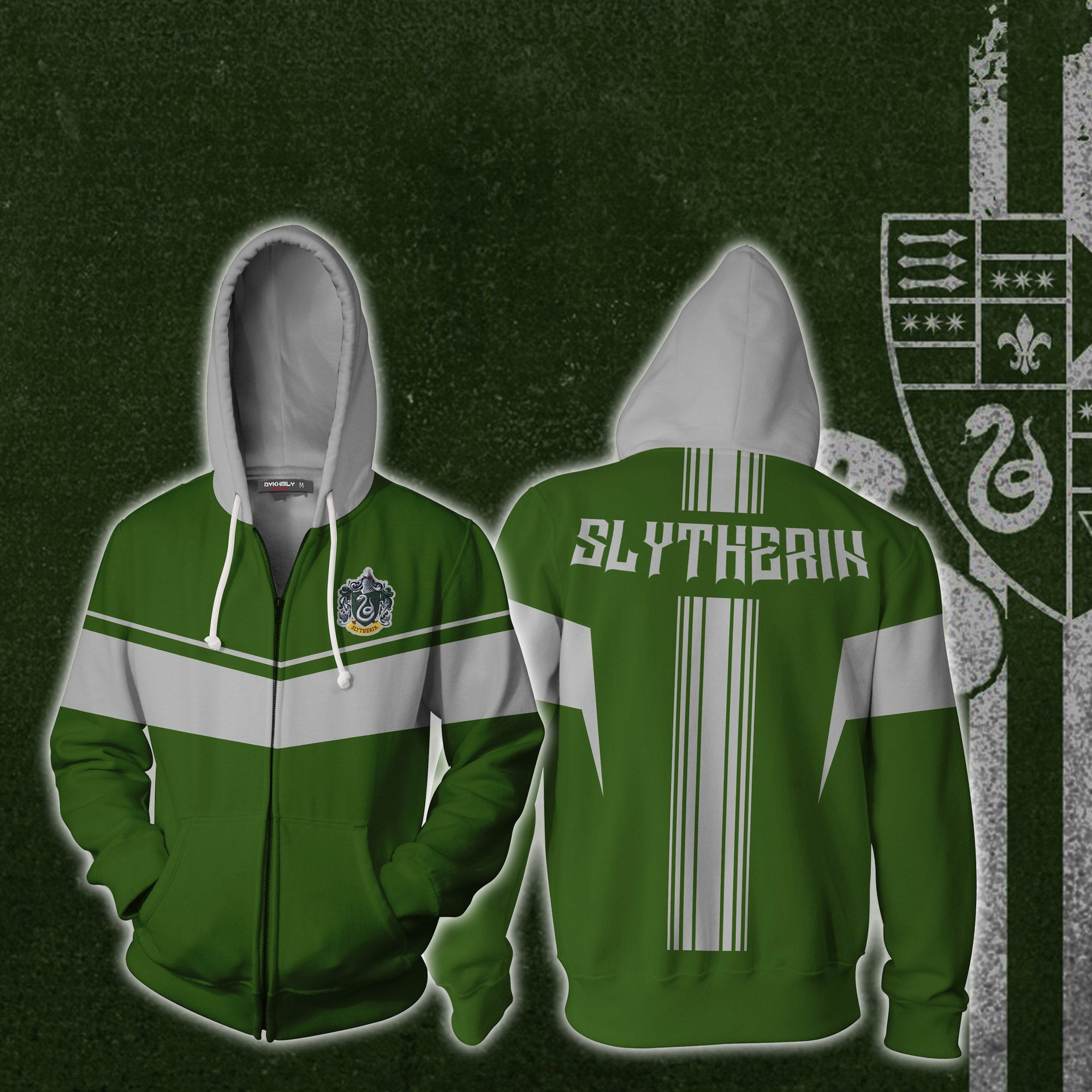 Slytherin Harry Potter Zip Up Hoodie S  