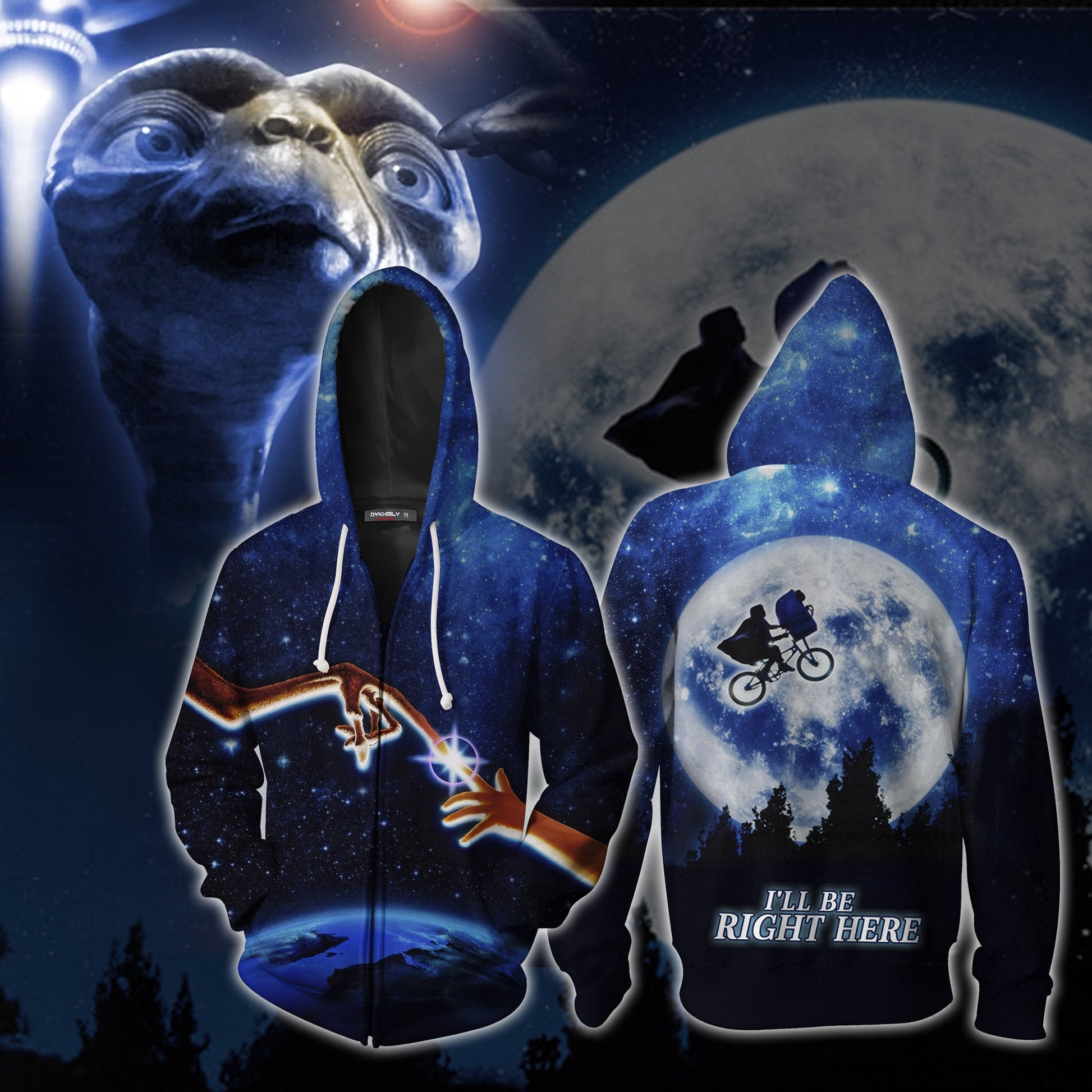 E.T. The Extra- Terrestrial Zip Up Hoodie Jacket 5XL