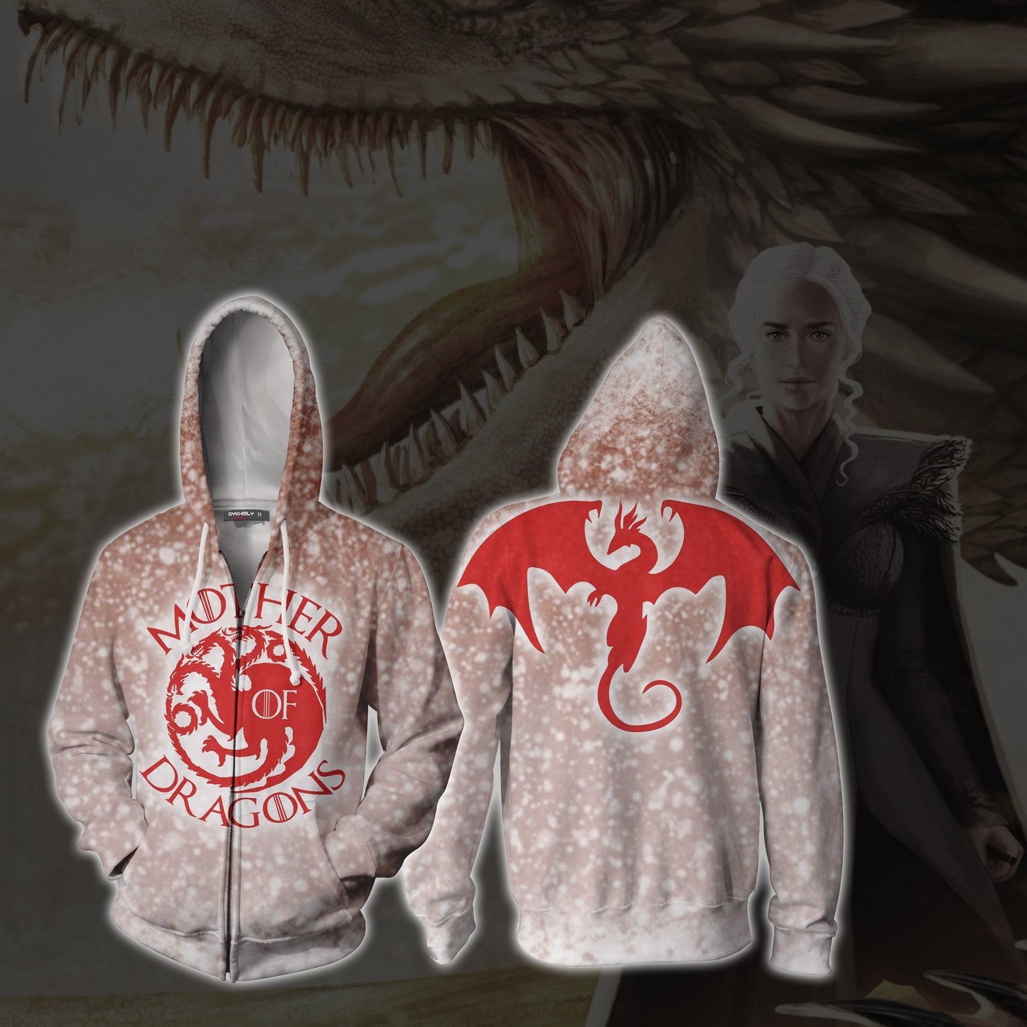 Mother Of Dragons Game Of Thrones Zip Up Hoodie 5XL