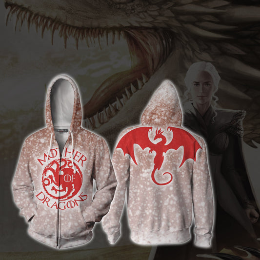 Mother Of Dragons Game Of Thrones Zip Up Hoodie 5XL