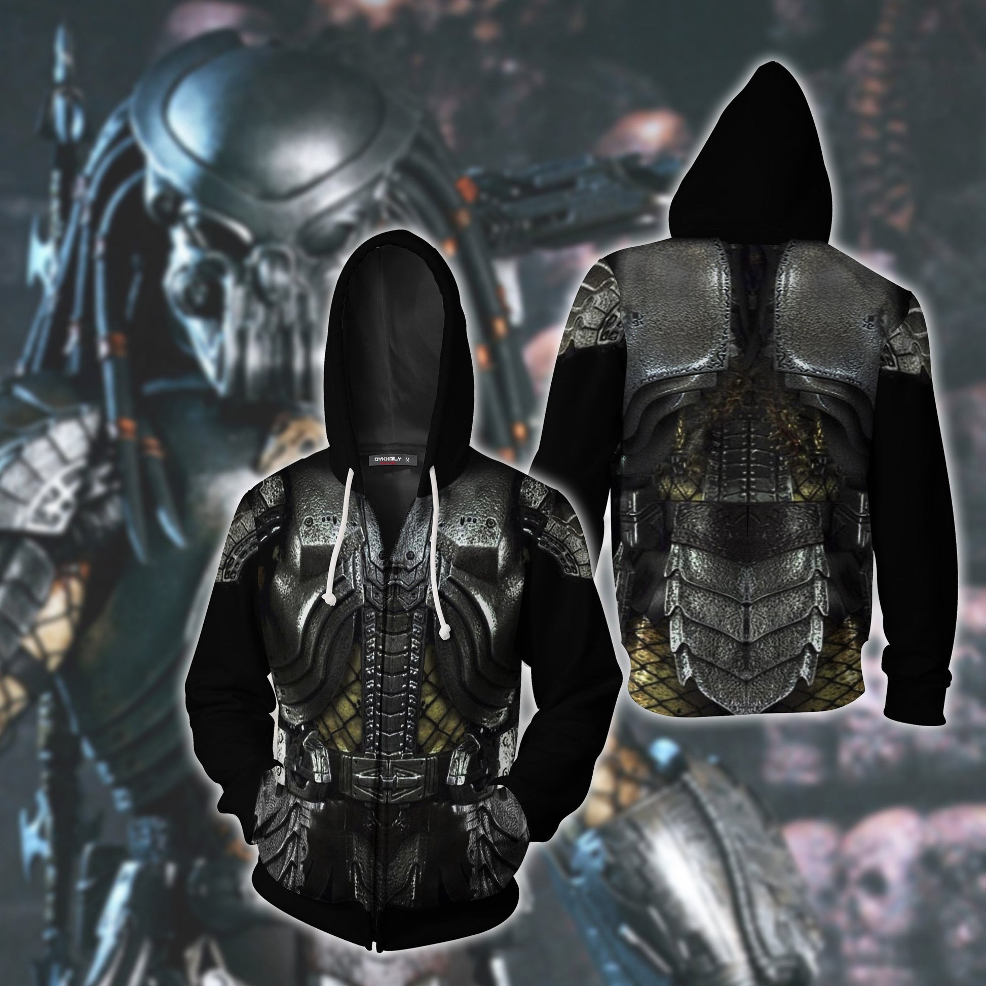 Predator Cosplay Zip Up Hoodie Jacket 5XL
