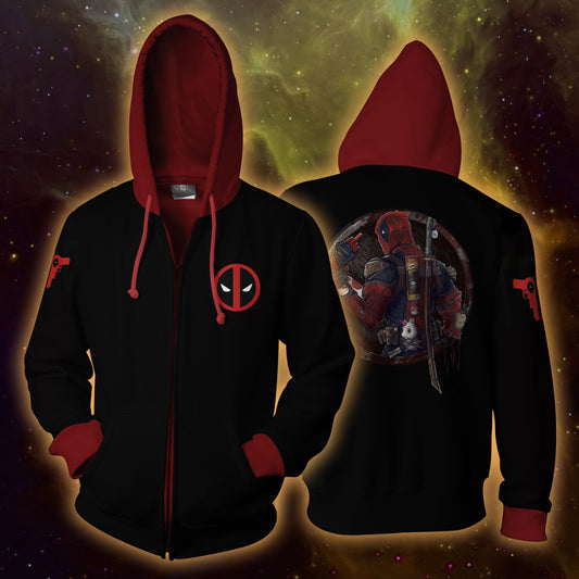 Deadpool Zip Up Hoodie Jacket 5XL