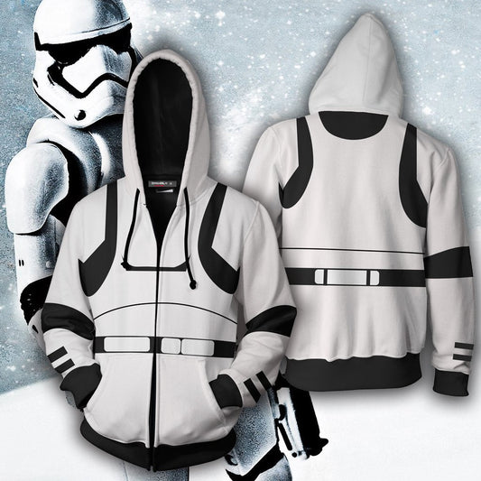 Star Wars Stormtrooper Cosplay Zip Up Hoodie Jacket 5XL