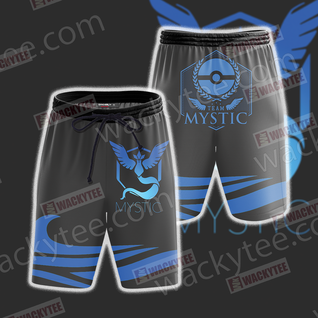 Team Mystic Pokemon Go Unisex 3D T-shirt Beach Shorts