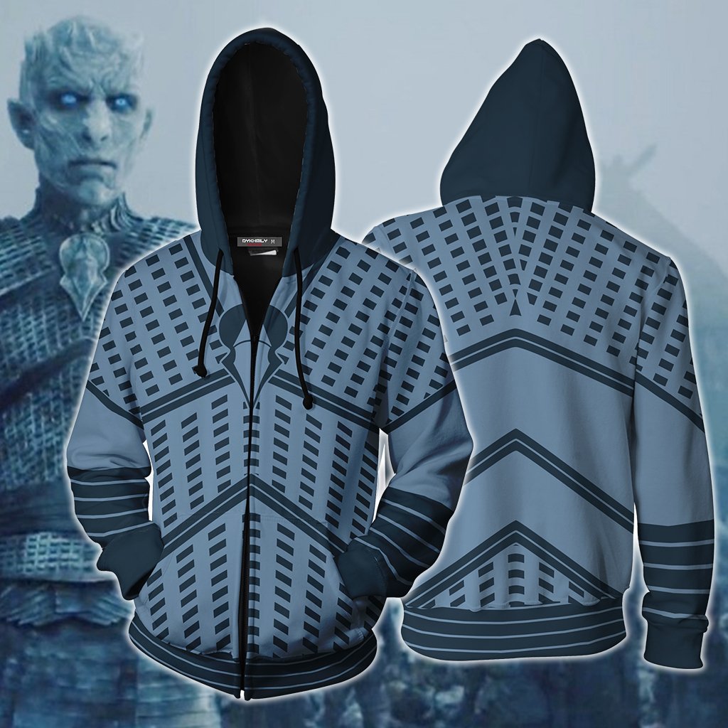 Game Of Thrones Night King Cosplay Zip Up Hoodie Jacket 5XL