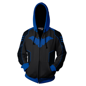 Nightwing Cosplay Zip Up Hoodie Jacket   