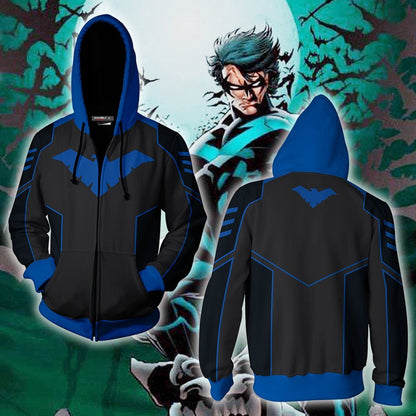 Nightwing Cosplay Zip Up Hoodie Jacket Version 2