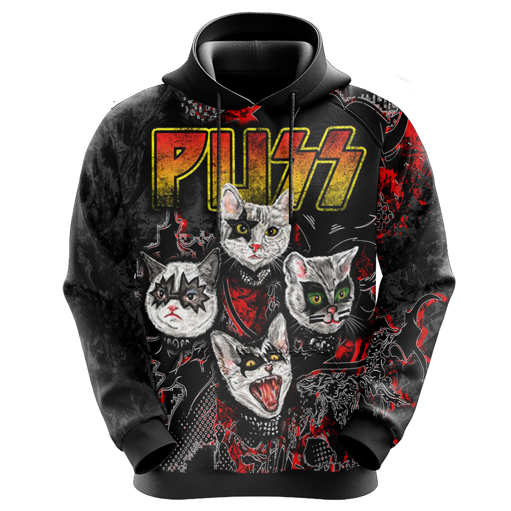 Kiss band x cats - Puss Unisex 3D T-shirt