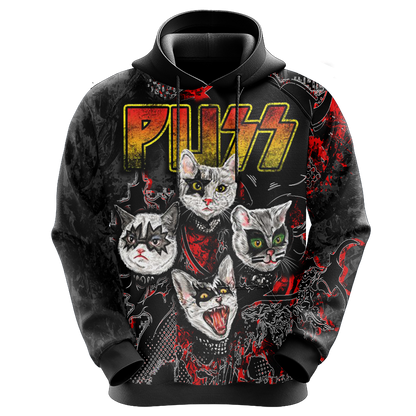 Kiss band x cats - Puss Unisex 3D T-shirt