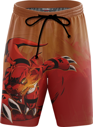 Digimon Guilmon Unisex 3D Beach Shorts   