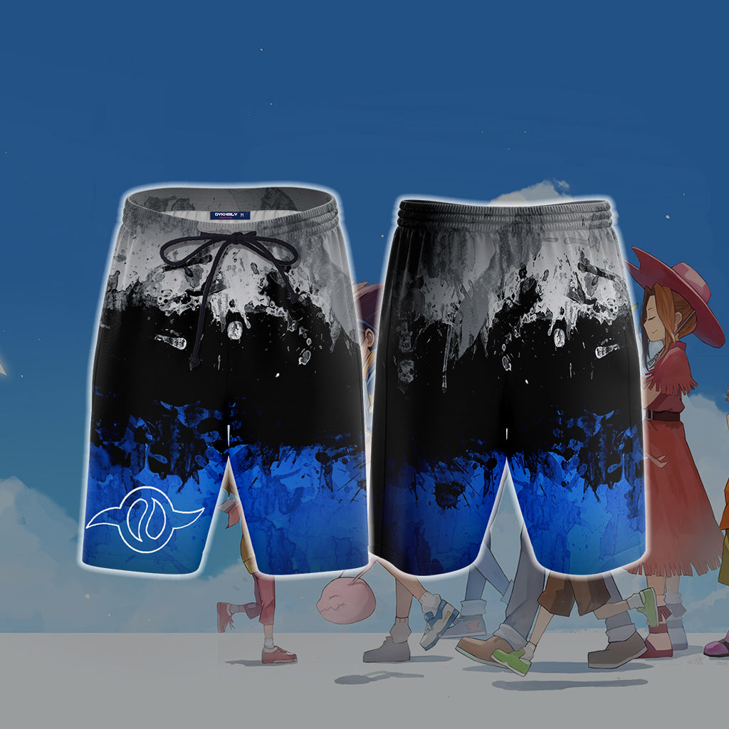 Digimon The Crest Of Friendship New Look 3D T-shirt Beach Shorts