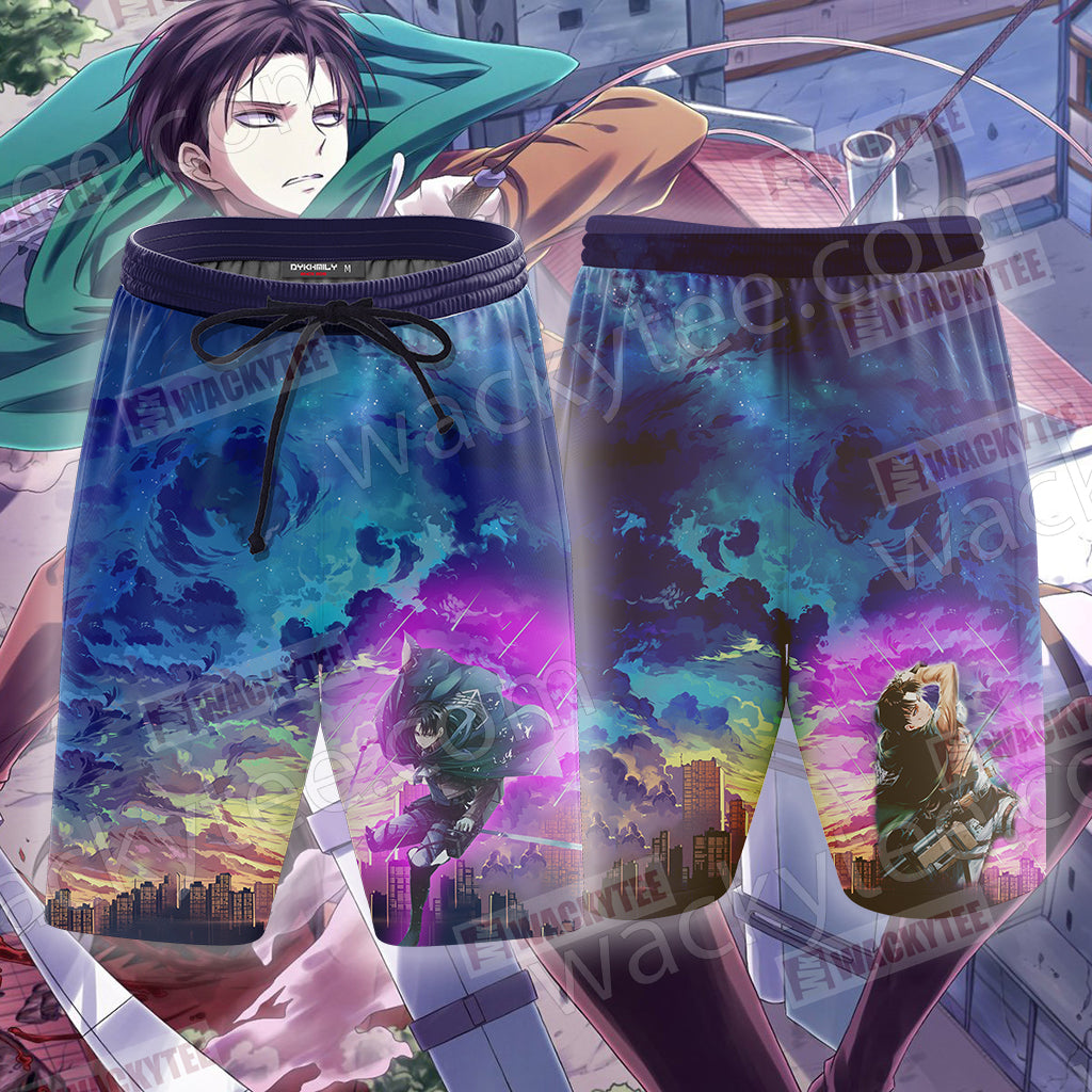Attack On Titan: Levi Unisex 3D T-shirt Beach Shorts
