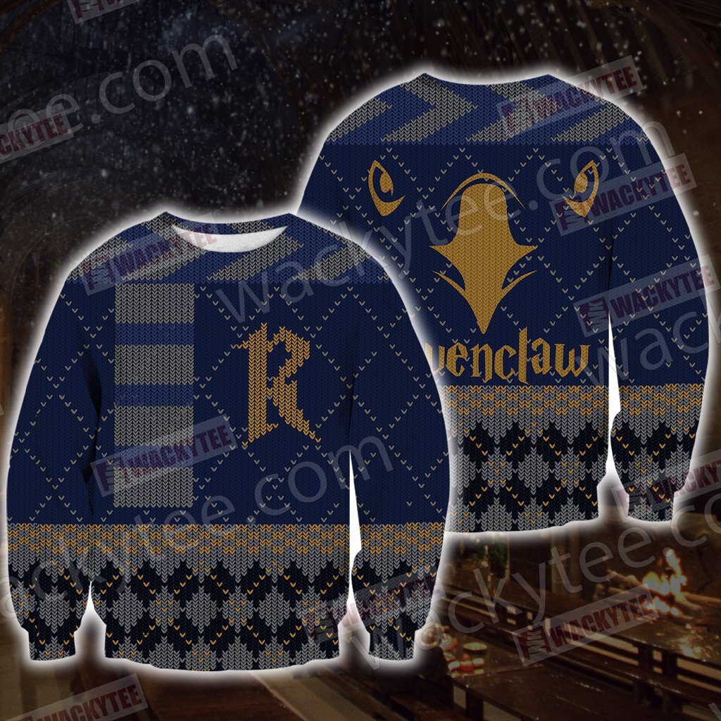 Harry Potter - Ravenclaw House Xmas Style Unisex 3D Sweater