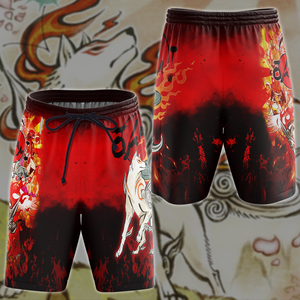 Okami Video Game 3D All Over Printed T-shirt Tank Top Zip Hoodie Pullover Hoodie Hawaiian Shirt Beach Shorts Jogger Beach Shorts S 