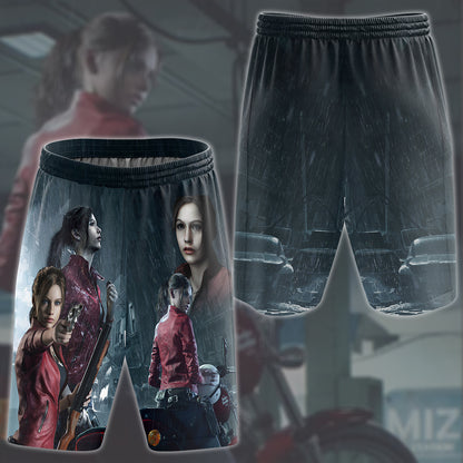 Resident Evil Claire Redfield Video Game All Over Printed T-shirt Tank Top Zip Hoodie Pullover Hoodie Hawaiian Shirt Beach Shorts Joggers Beach Shorts