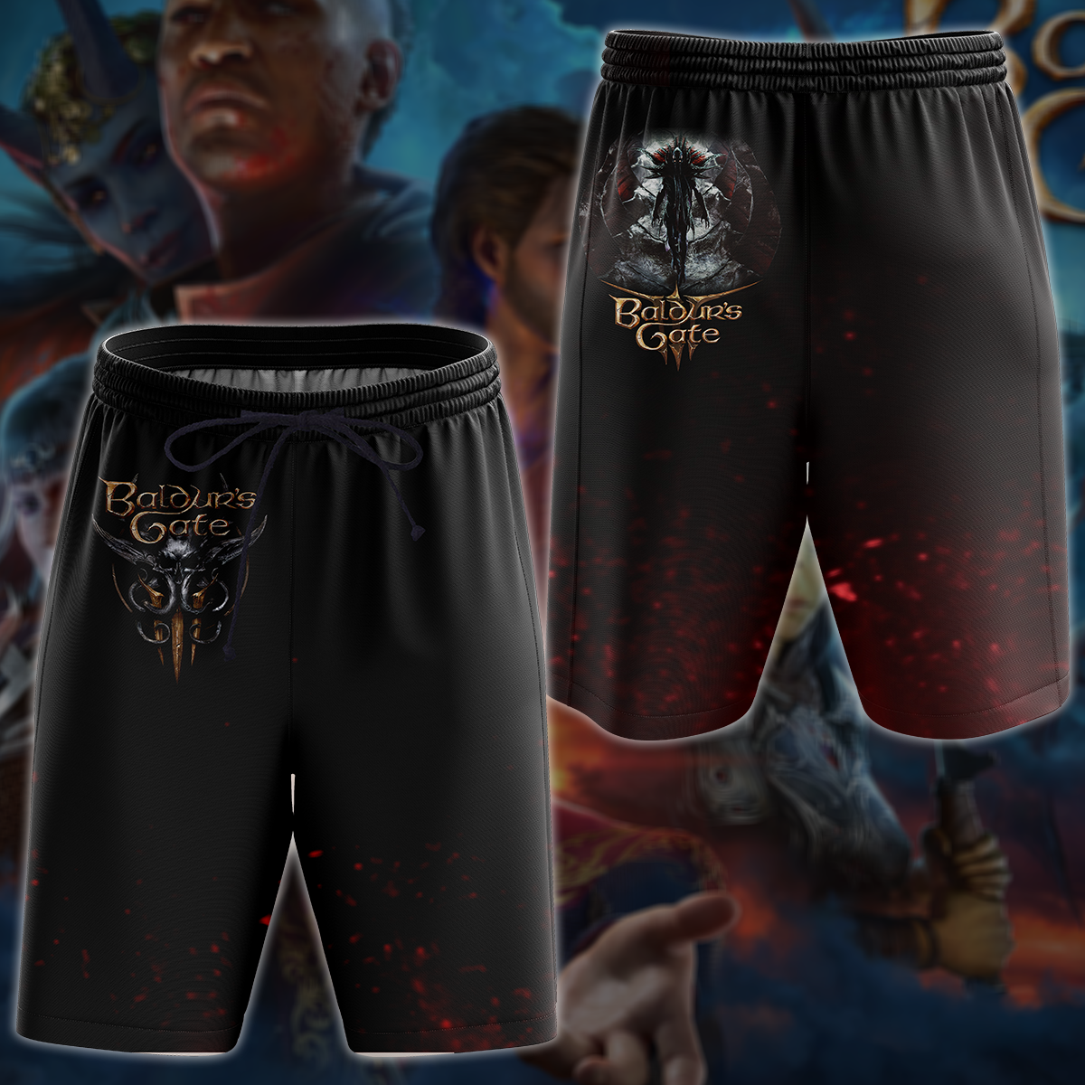 Baldur's Gate 3 Video Game All-Over T-shirt Hoodie Tank Top Hawaiian Shirt Beach Shorts Joggers Beach Shorts