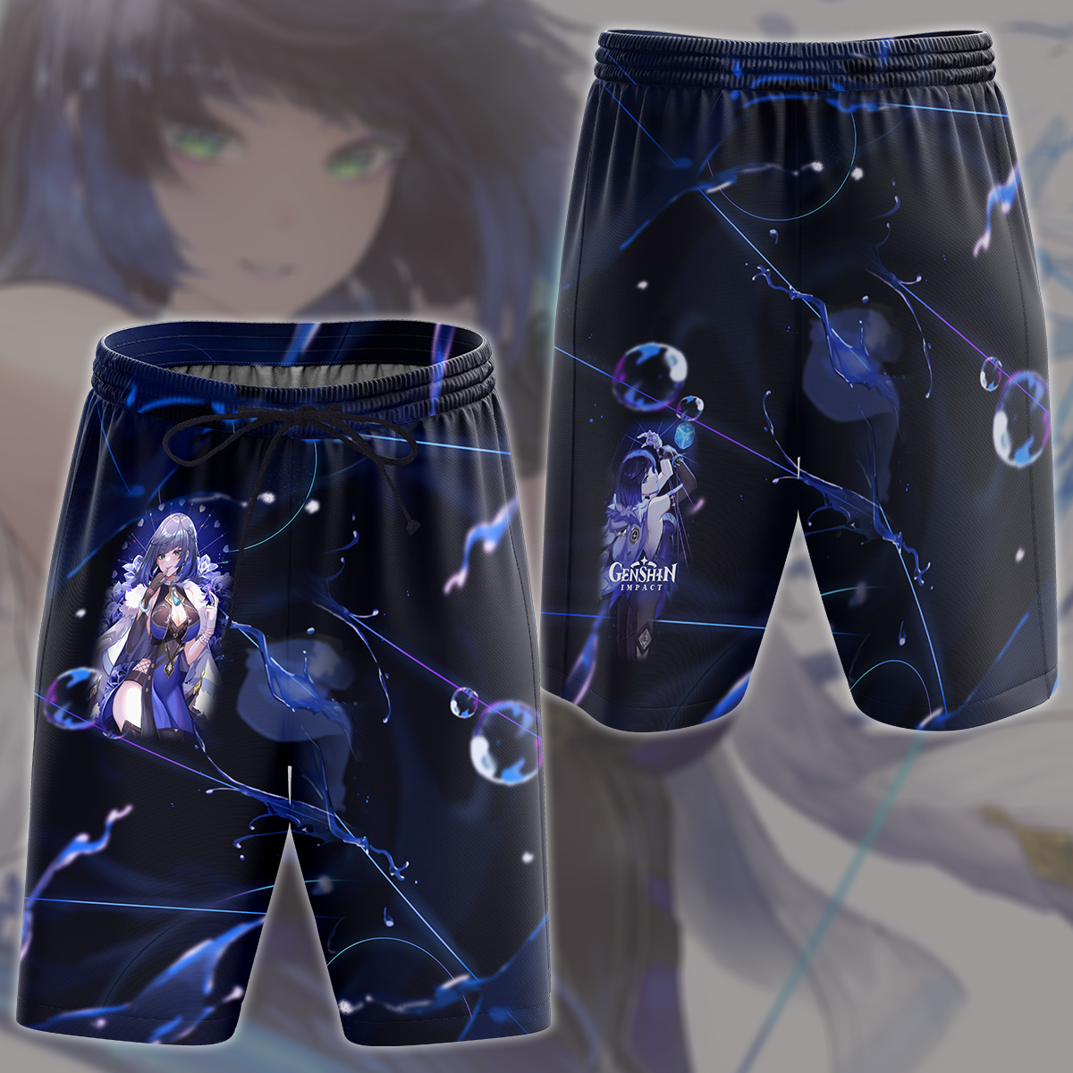 Genshin Impact Yelan Video Game All Over Printed T-shirt Tank Top Zip Hoodie Pullover Hoodie Hawaiian Shirt Beach Shorts Joggers Beach Shorts