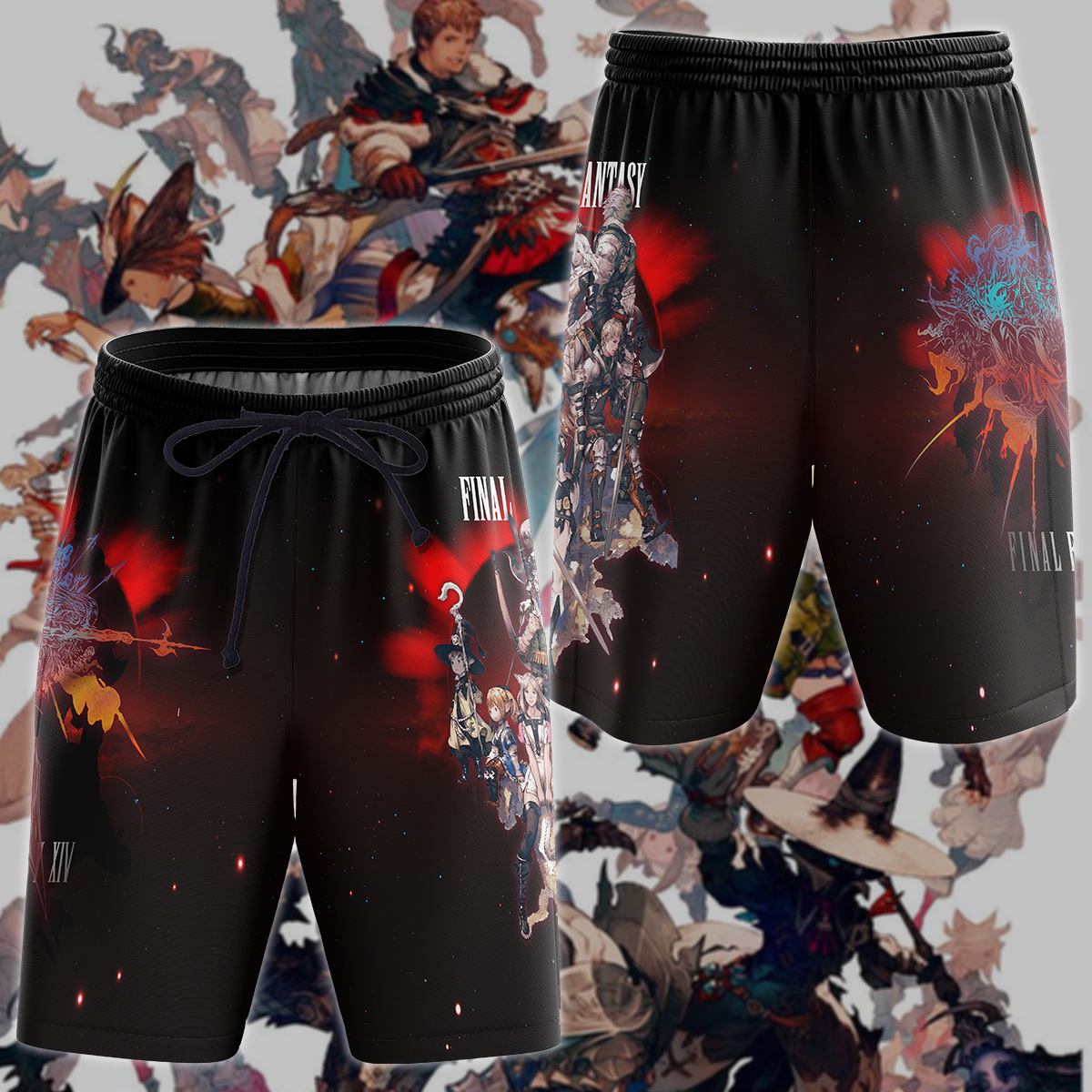 Final Fantasy XIV Video Game 3D All Over Print T-shirt Tank Top Zip Hoodie Pullover Hoodie Hawaiian Shirt Beach Shorts Jogger Beach Shorts