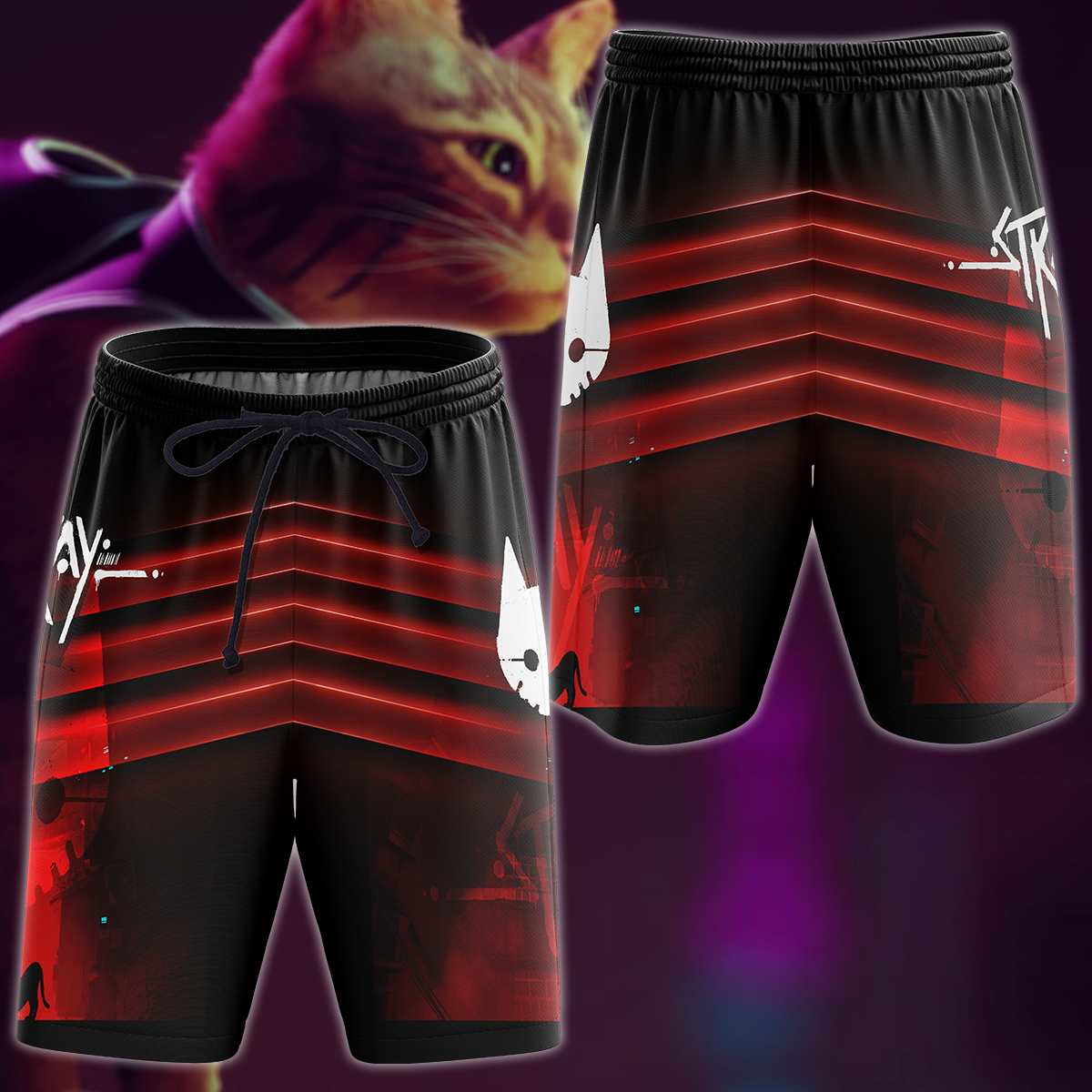 Stray Video Game 3D All Over Print T-shirt Tank Top Zip Hoodie Pullover Hoodie Hawaiian Shirt Beach Shorts Jogger Beach Shorts