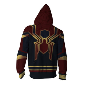 Spider-man: Homecoming Iron Spider Cosplay Zip Up Hoodie Jacket   