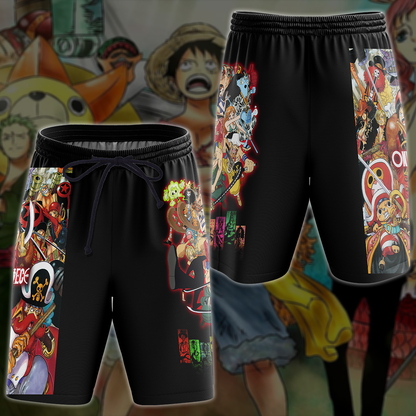 One Piece Straw Hat Pirates Anime Manga 3D All Over Print T-shirt Tank Top Zip Hoodie Pullover Hoodie Hawaiian Shirt Beach Shorts Jogger Beach Shorts