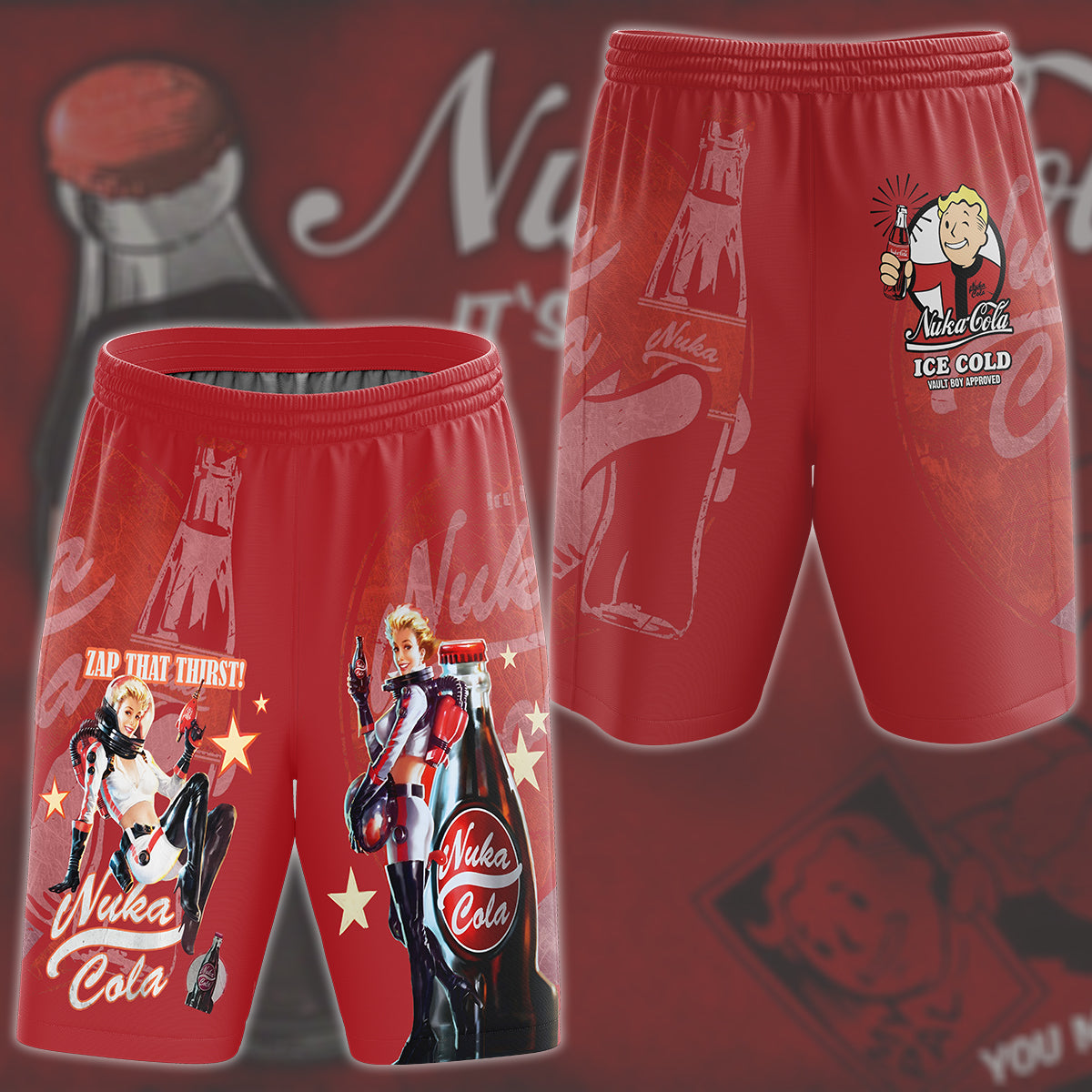 Fallout Nuka-Cola Video Game All Over Printed T-shirt Tank Top Zip Hoodie Pullover Hoodie Hawaiian Shirt Beach Shorts Joggers