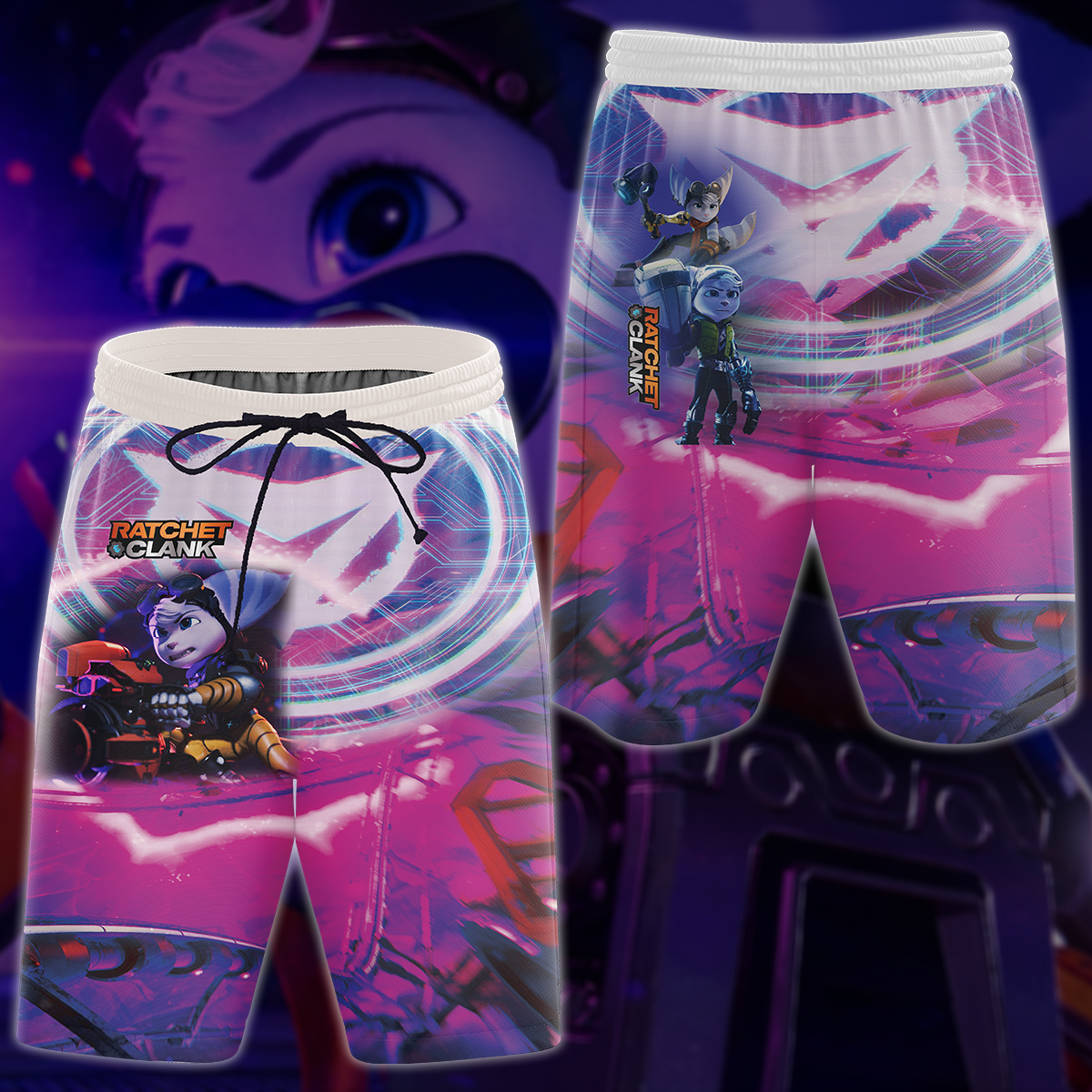 Ratchet & Clank Video Game All Over Printed T-shirt Tank Top Zip Hoodie Pullover Hoodie Hawaiian Shirt Beach Shorts Joggers Beach Shorts