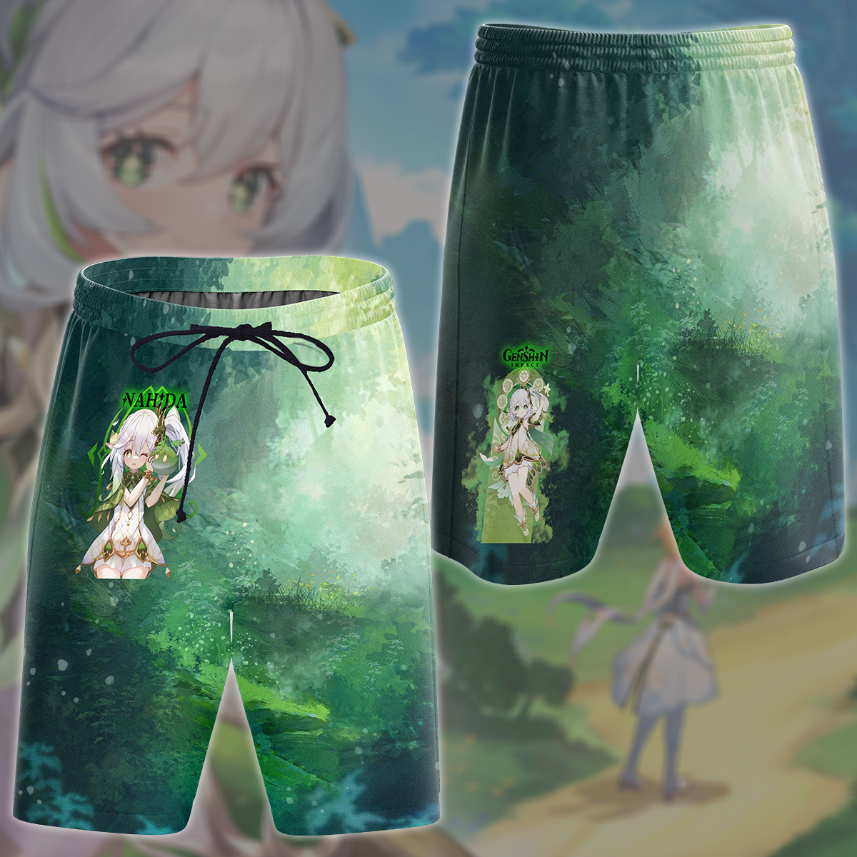 Genshin Impact Nahida Video Game All Over Printed T-shirt Tank Top Zip Hoodie Pullover Hoodie Hawaiian Shirt Beach Shorts Joggers Beach Shorts