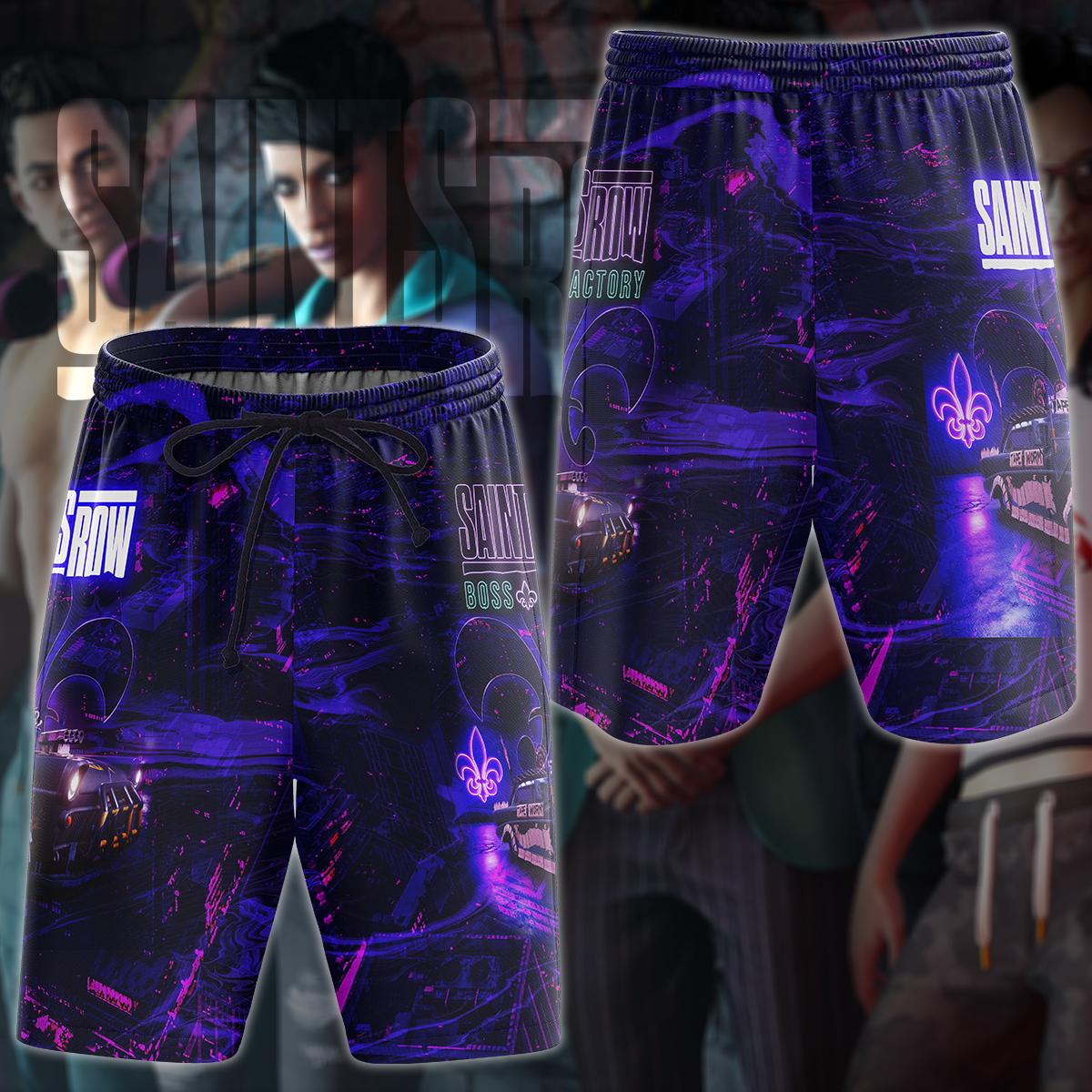 Saints Row Video Game 3D All Over Print T-shirt Tank Top Zip Hoodie Pullover Hoodie Hawaiian Shirt Beach Shorts Jogger Beach Shorts
