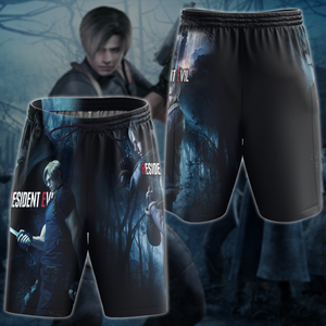 Resident Evil 4 Leon Kennedy Video Game 3D All Over Printed T-shirt Tank Top Zip Hoodie Pullover Hoodie Hawaiian Shirt Beach Shorts Jogger Beach Shorts S 