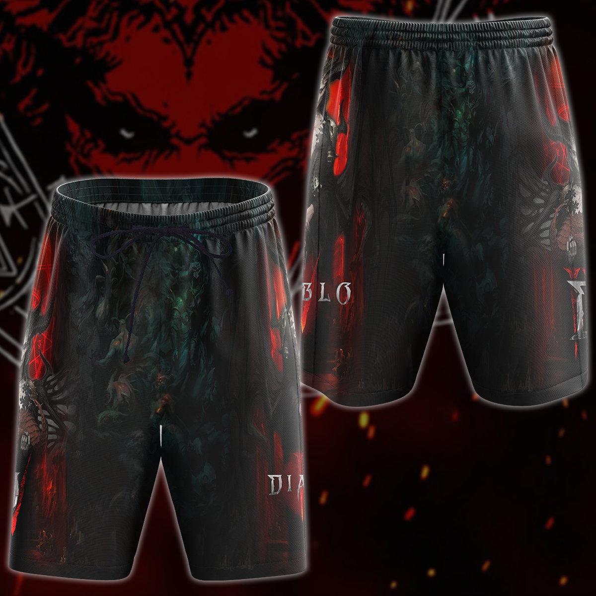 Diablo IV Video Game 3D All Over Printed T-shirt Tank Top Zip Hoodie Pullover Hoodie Hawaiian Shirt Beach Shorts Jogger Beach Shorts