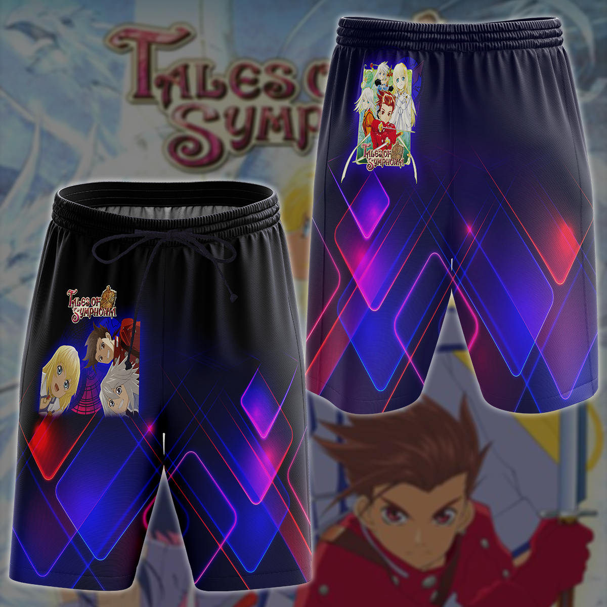 Tales of Symphonia Video Game All-Over T-shirt Hoodie Tank Top Hawaiian Shirt Beach Shorts Joggers Beach Shorts