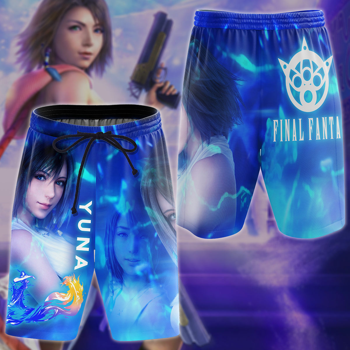 Final Fantasy X Yuna Video Game 3D All Over Print T-shirt Tank Top Zip Hoodie Pullover Hoodie Hawaiian Shirt Beach Shorts Jogger Beach Shorts