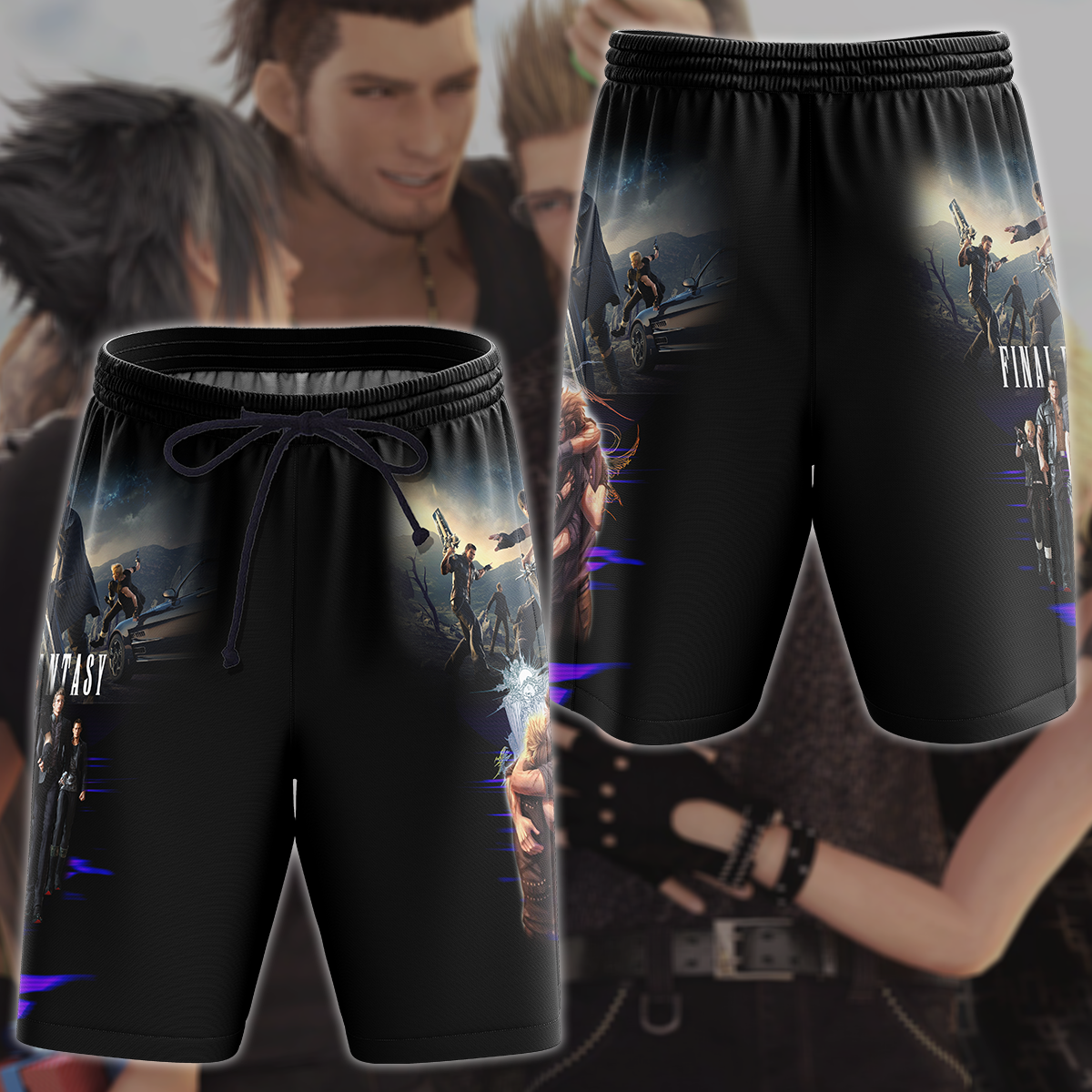 Final Fantasy XV Video Game 3D All Over Print T-shirt Tank Top Zip Hoodie Pullover Hoodie Hawaiian Shirt Beach Shorts Jogger Beach Shorts