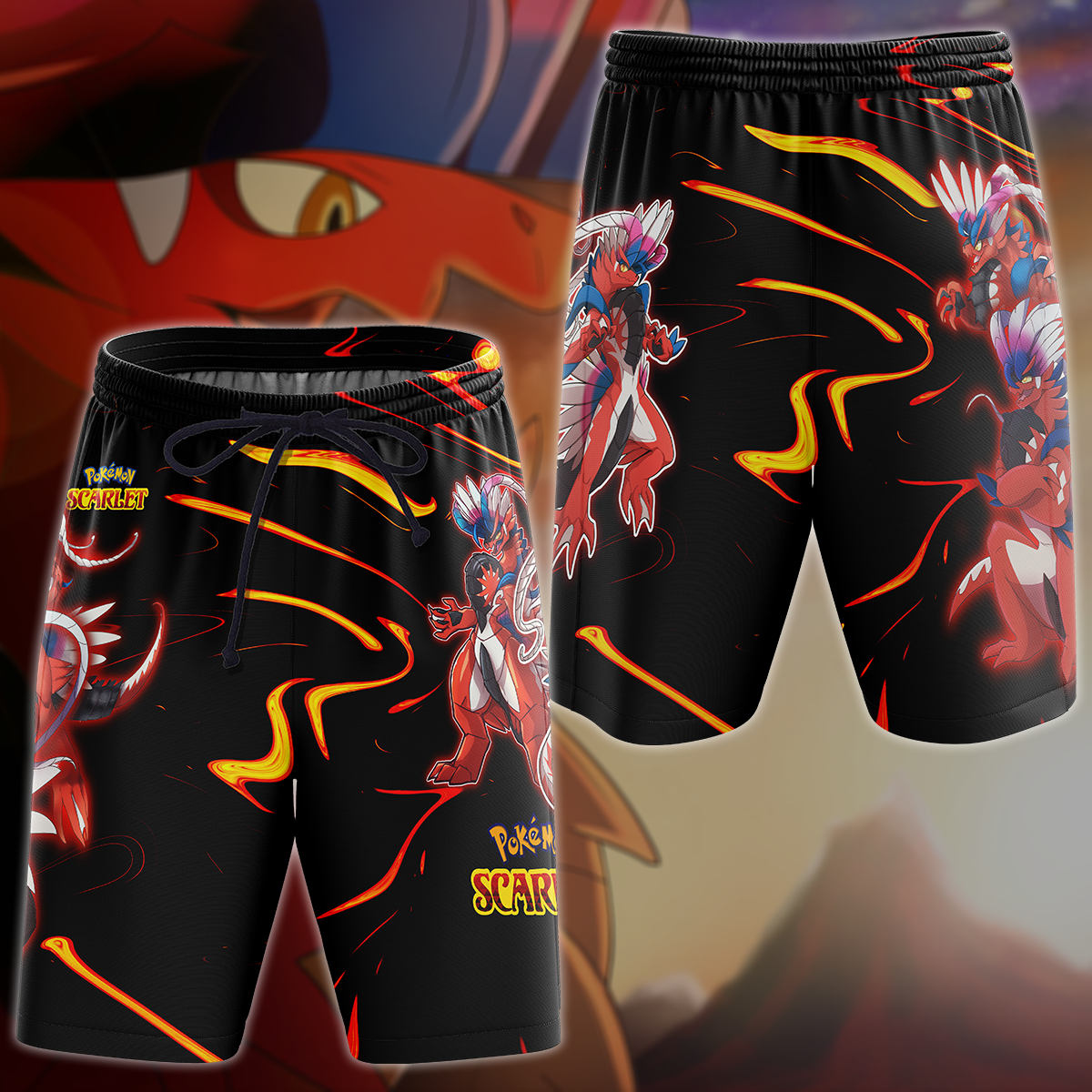 Pokemon Scarlet Video Game 3D All Over Print T-shirt Tank Top Zip Hoodie Pullover Hoodie Hawaiian Shirt Beach Shorts Jogger Beach Shorts