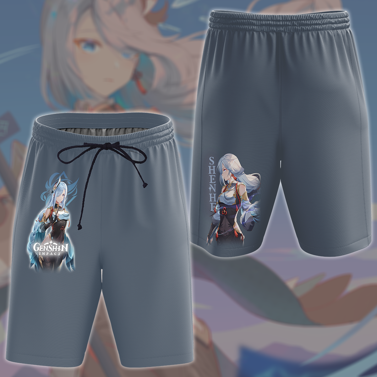 Genshin Impact Shenhe Video Game All Over Printed T-shirt Tank Top Zip Hoodie Pullover Hoodie Hawaiian Shirt Beach Shorts Joggers Beach Shorts
