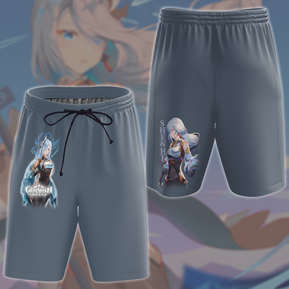 Genshin Impact Shenhe Video Game All Over Printed T-shirt Tank Top Zip Hoodie Pullover Hoodie Hawaiian Shirt Beach Shorts Joggers Beach Shorts