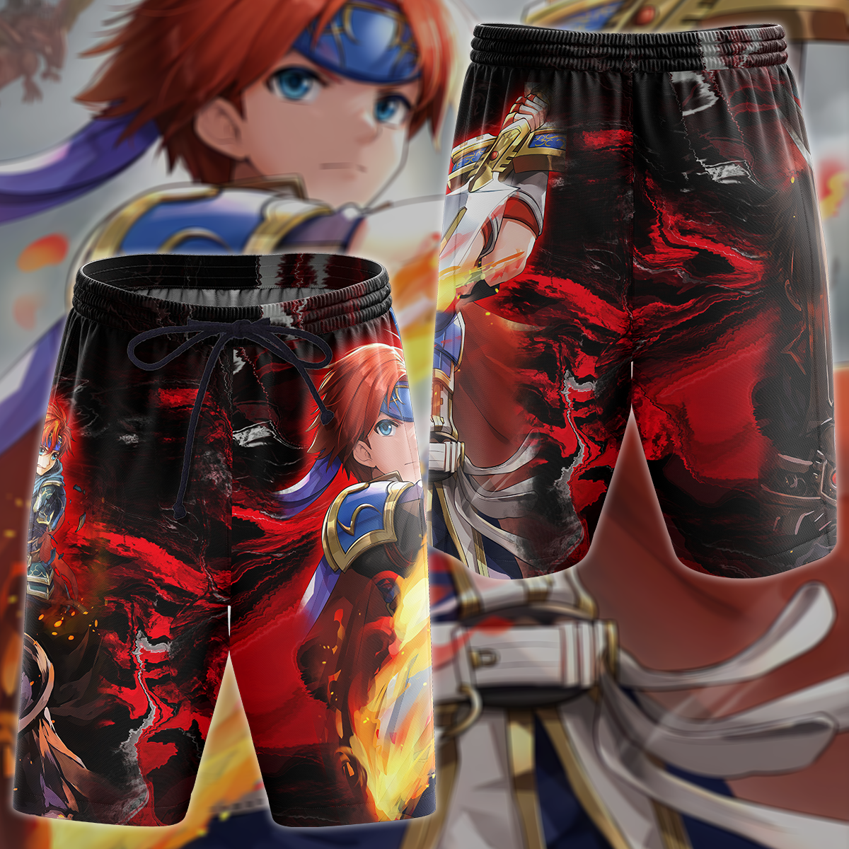 Fire Emblem Roy Video Game 3D All Over Print T-shirt Tank Top Zip Hoodie Pullover Hoodie Hawaiian Shirt Beach Shorts Jogger Beach Shorts