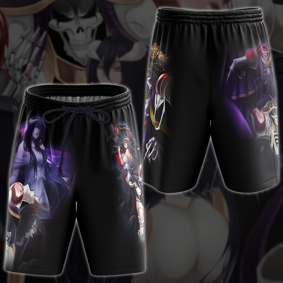 Overlord Ainz Ooal Gown and Albedo Anime Manga 3D All Over Print T-shirt Tank Top Zip Hoodie Pullover Hoodie Hawaiian Shirt Beach Shorts Jogger Beach Shorts
