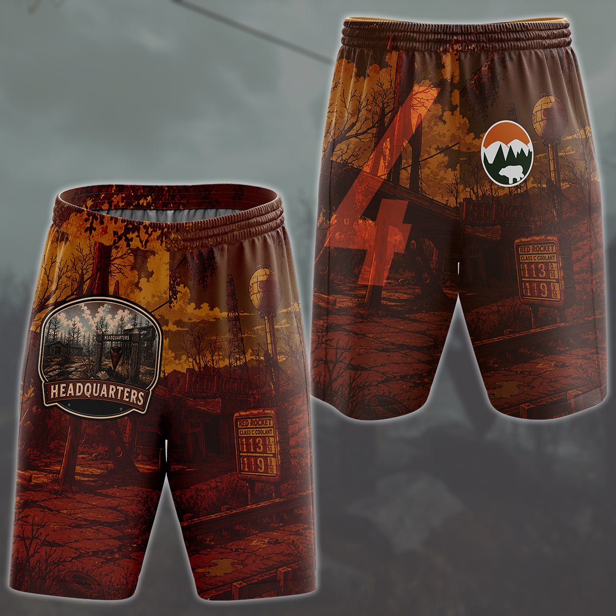 Fallout 4 Vintage National Park Style Video Game All Over Printed T-shirt Tank Top Zip Hoodie Pullover Hoodie Hawaiian Shirt Beach Shorts Joggers