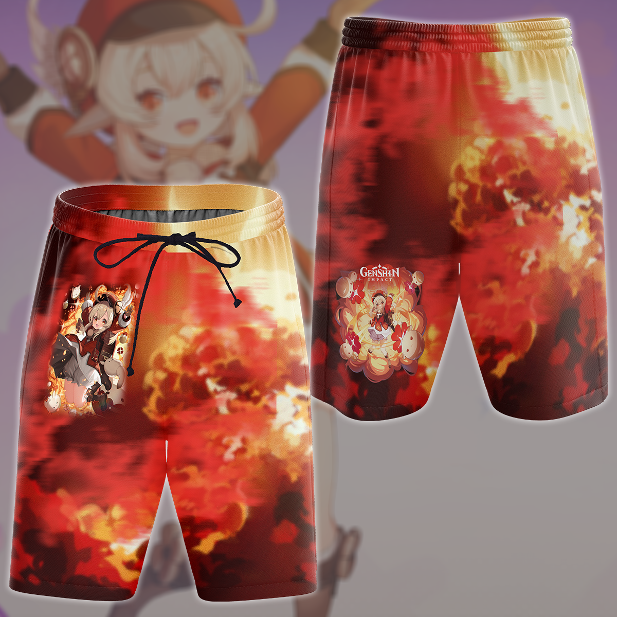 Genshin Impact Klee Video Game All Over Printed T-shirt Tank Top Zip Hoodie Pullover Hoodie Hawaiian Shirt Beach Shorts Joggers Beach Shorts