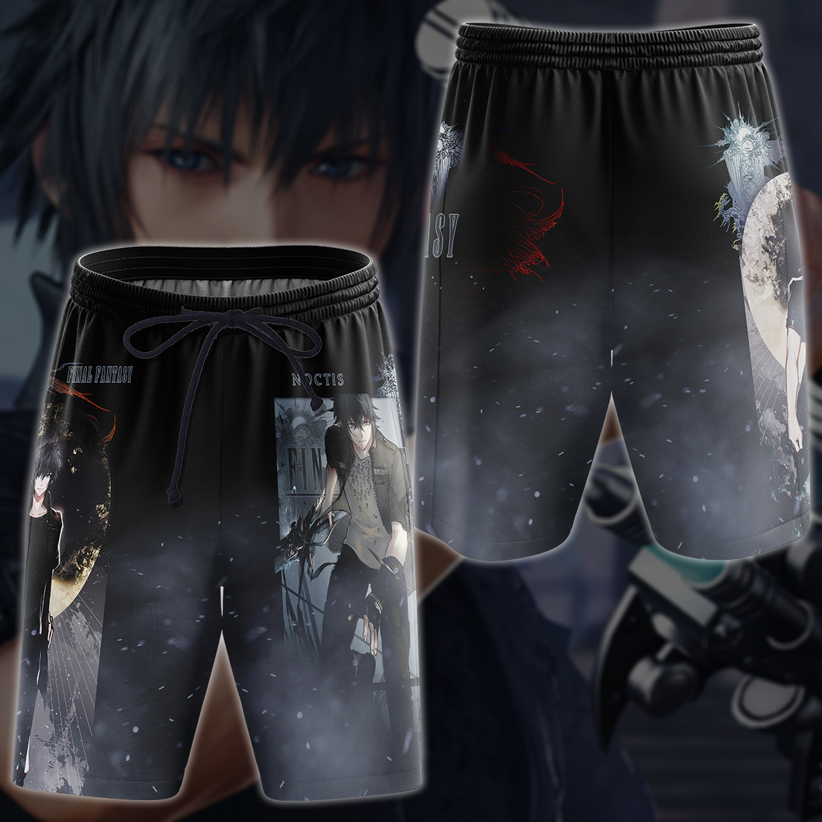 Final Fantasy XV Noctis Video Game 3D All Over Print T-shirt Tank Top Zip Hoodie Pullover Hoodie Hawaiian Shirt Beach Shorts Jogger Beach Shorts