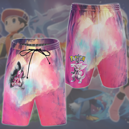 Pokemon Shining Pearl Video Game All Over Printed T-shirt Tank Top Zip Hoodie Pullover Hoodie Hawaiian Shirt Beach Shorts Joggers Beach Shorts