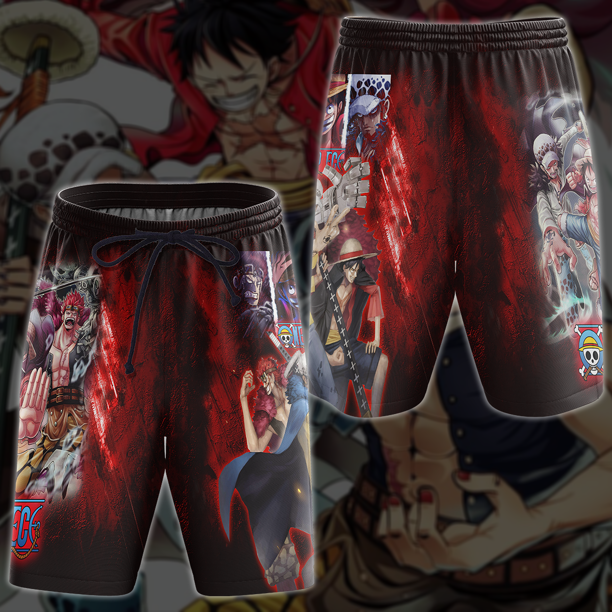 One Piece Luffy Kid Law Anime Manga 3D All Over Print T-shirt Tank Top Zip Hoodie Pullover Hoodie Hawaiian Shirt Beach Shorts Jogger Beach Shorts