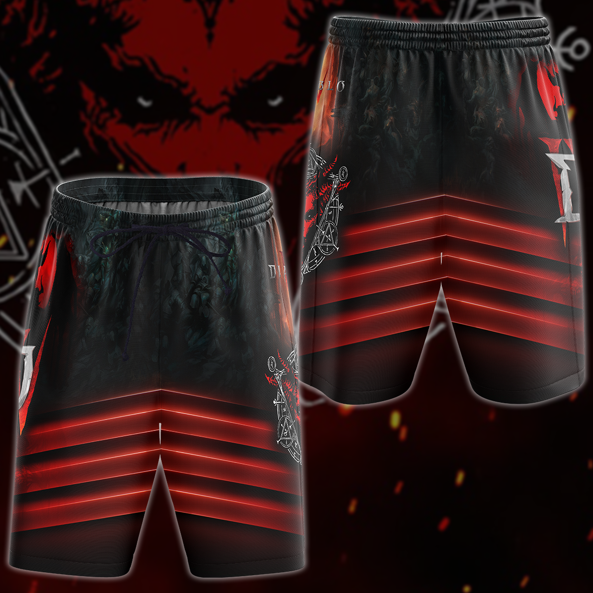 Diablo IV Video Game 3D All Over Printed T-shirt Tank Top Zip Hoodie Pullover Hoodie Hawaiian Shirt Beach Shorts Jogger Beach Shorts