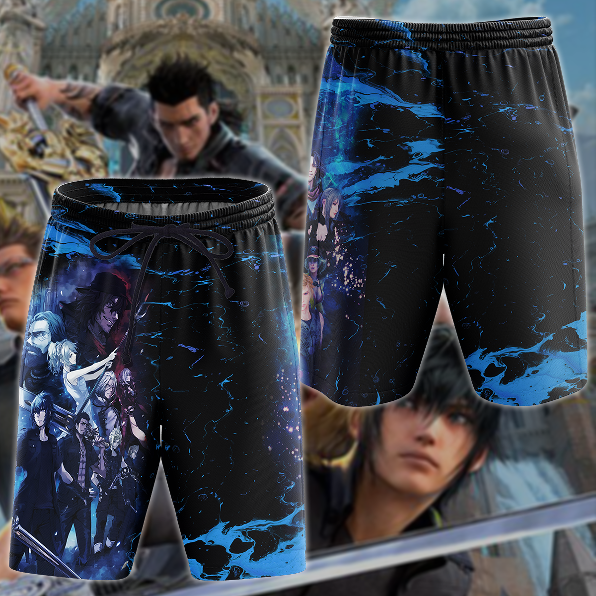 Final Fantasy XV Video Game 3D All Over Print T-shirt Tank Top Zip Hoodie Pullover Hoodie Hawaiian Shirt Beach Shorts Jogger Beach Shorts
