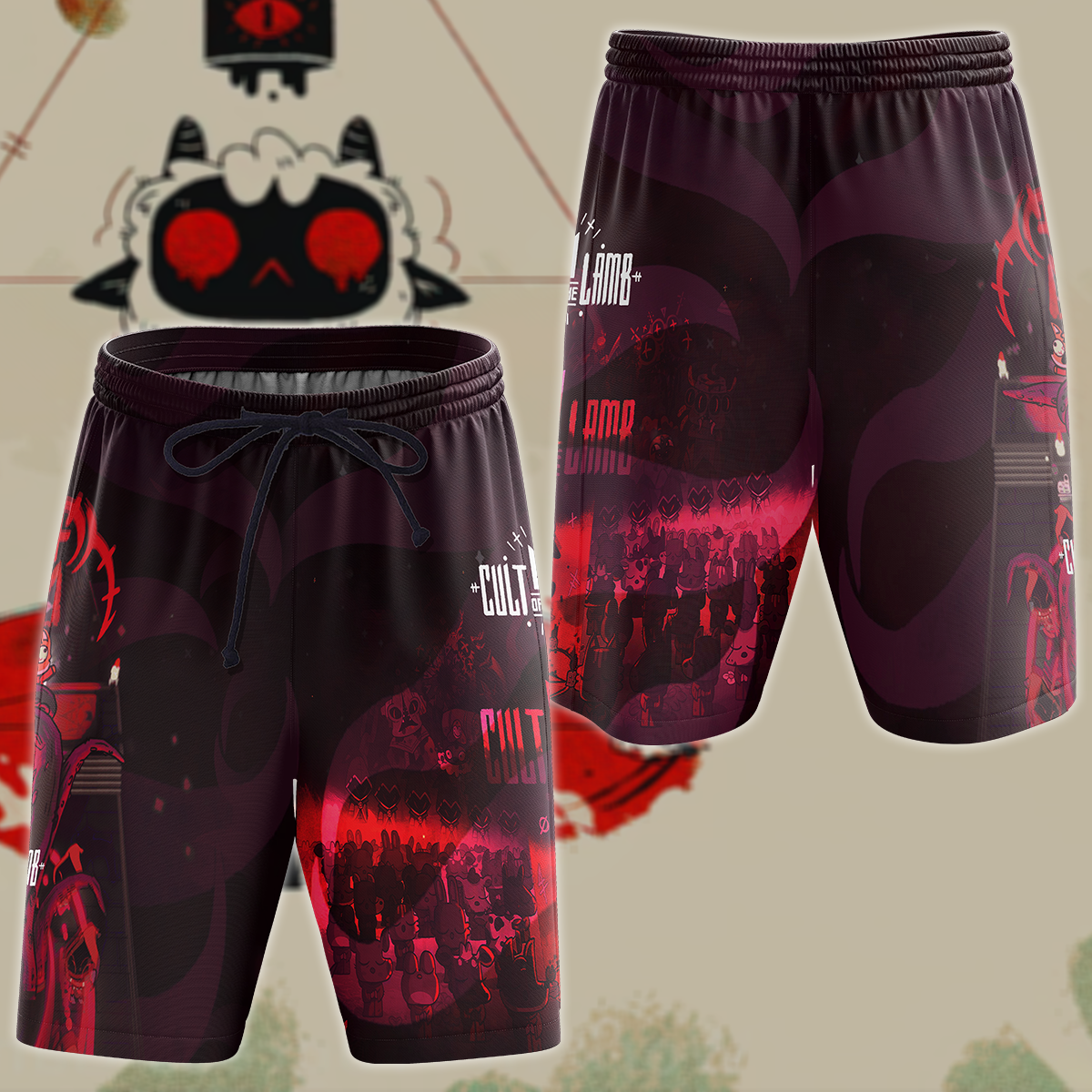 Cult of the Lamb Video Game 3D All Over Print T-shirt Tank Top Zip Hoodie Pullover Hoodie Hawaiian Shirt Beach Shorts Jogger Beach Shorts