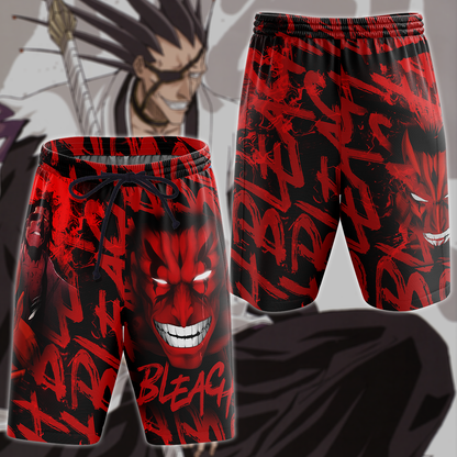 Bleach Kenpachi Zaraki Anime Manga 3D All Over Print T-shirt Tank Top Zip Hoodie Pullover Hoodie Hawaiian Shirt Beach Shorts Jogger Beach Shorts